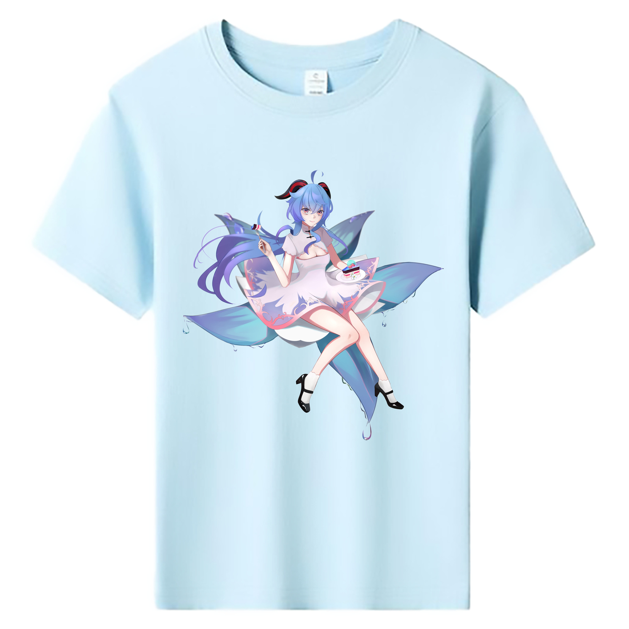 げんし神 甘雨 かんう genshin Ganyu 綿100％キッズTシャツ（フロントプリント）